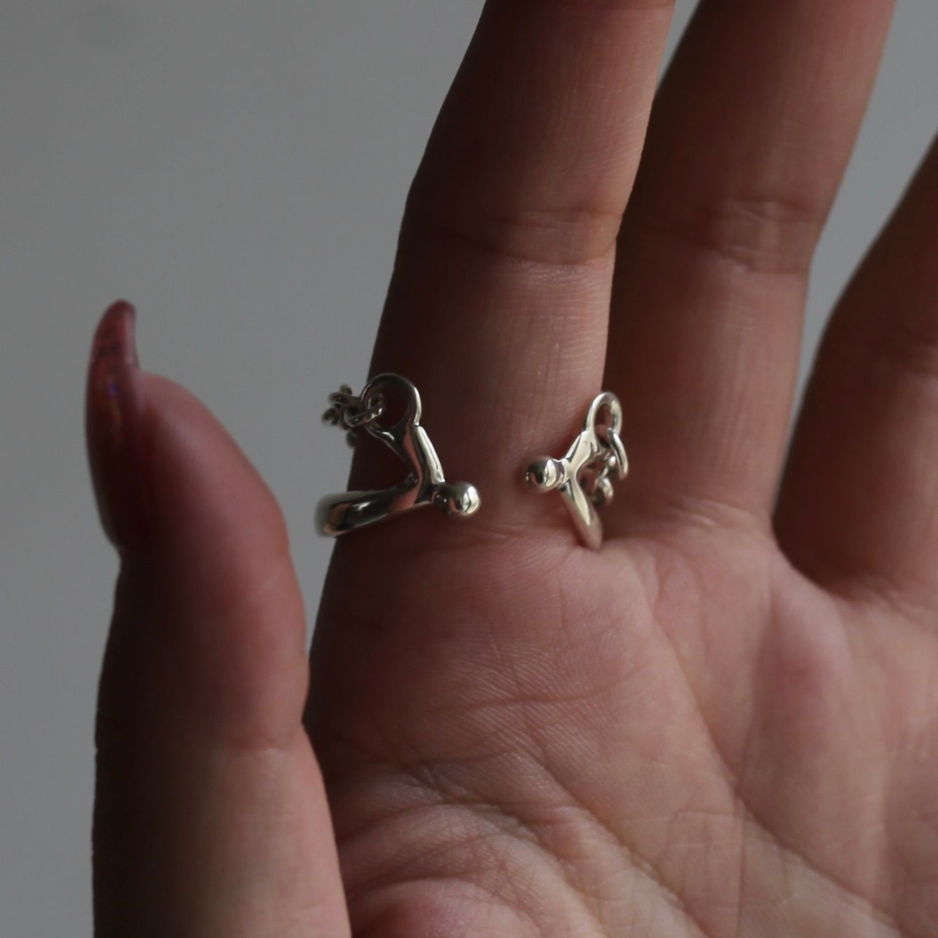 【残り一点】Oval Chain Double Ring
