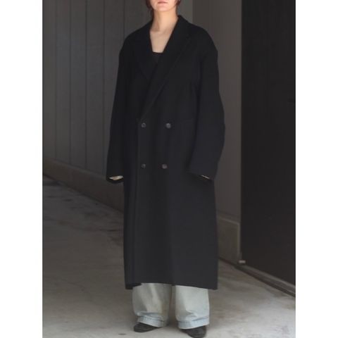 【残り一点】Draped Dart Wool Cashmere Chesterfield Coat