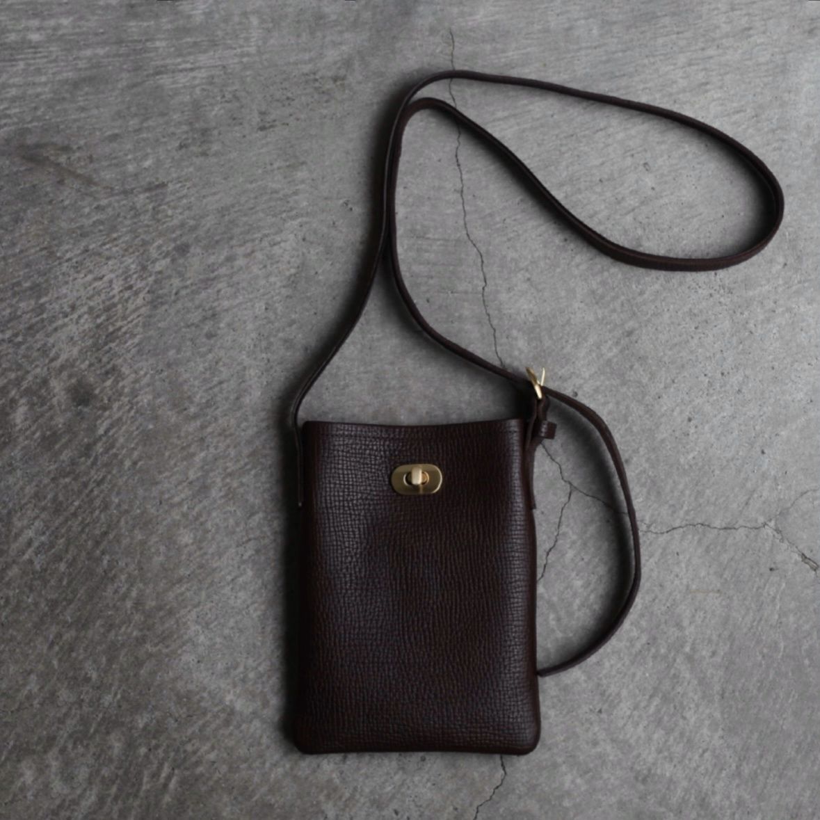 【残りわずか】Twist Buckle Bag_XS(DARK BROWN)