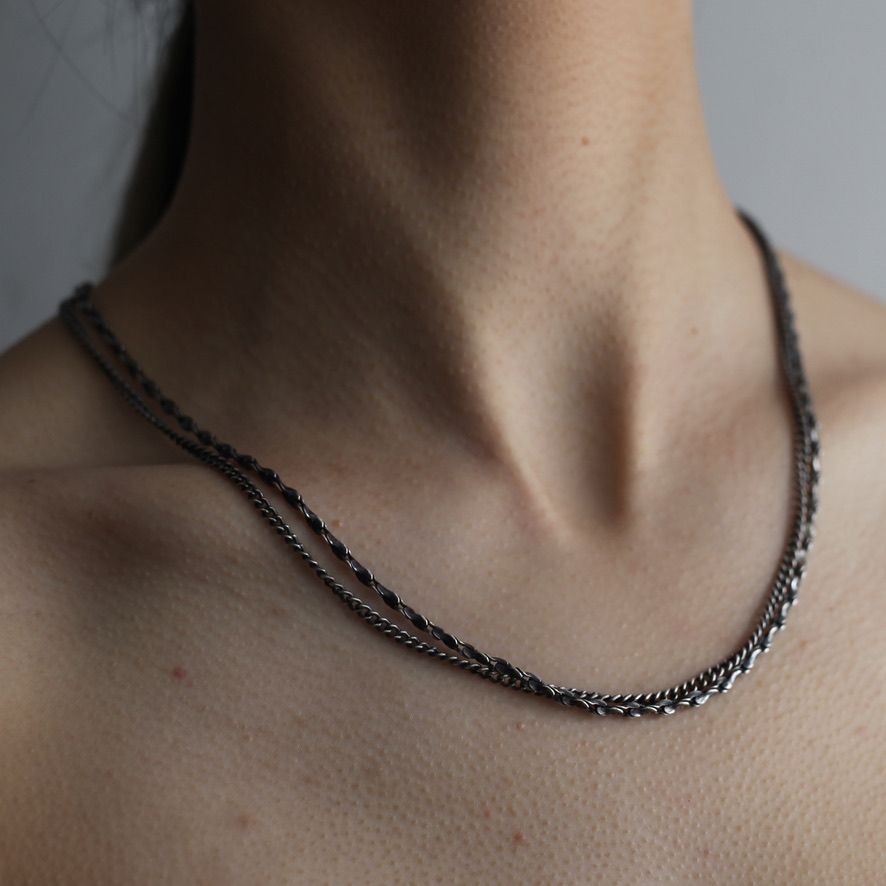 HARIM - 【残り一点】Combination Chain Neck Bracelet(SILVER