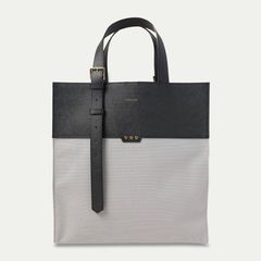 【残り一点】Belt Handle Leather&Canvas Combination Tote Bag