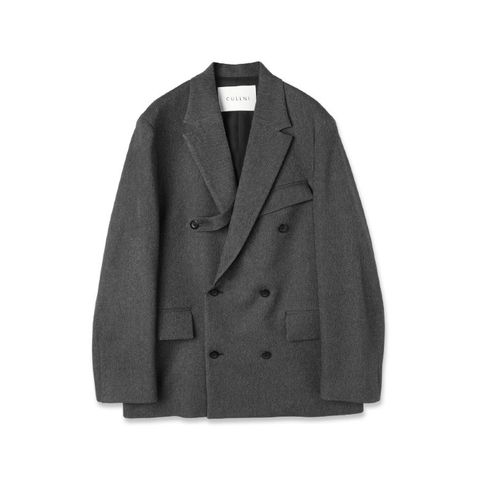 【残り一点】Faux Denim Slant Belt Tailored Jacket