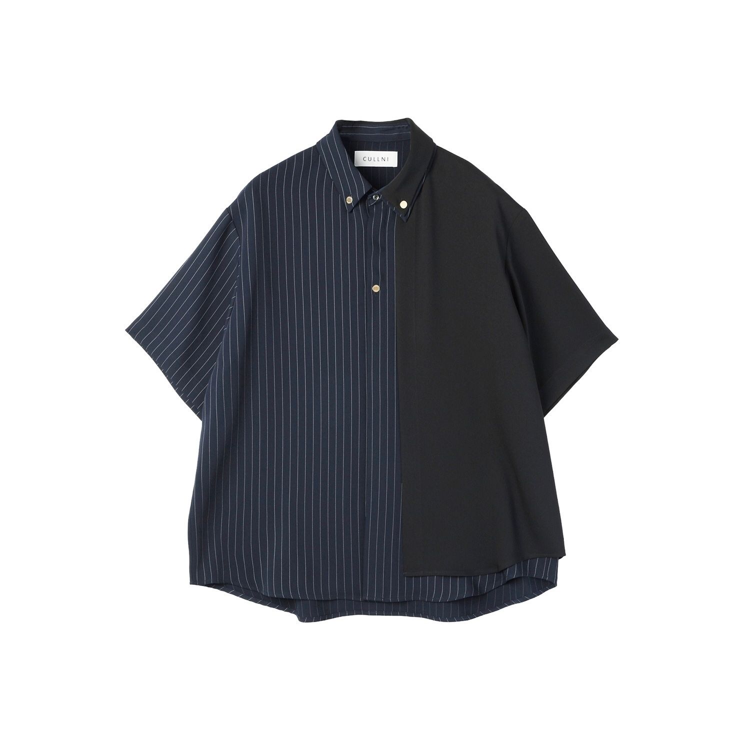 【残り一点】Double Cloth Layered Bi-Color Short Sleeve Shirt