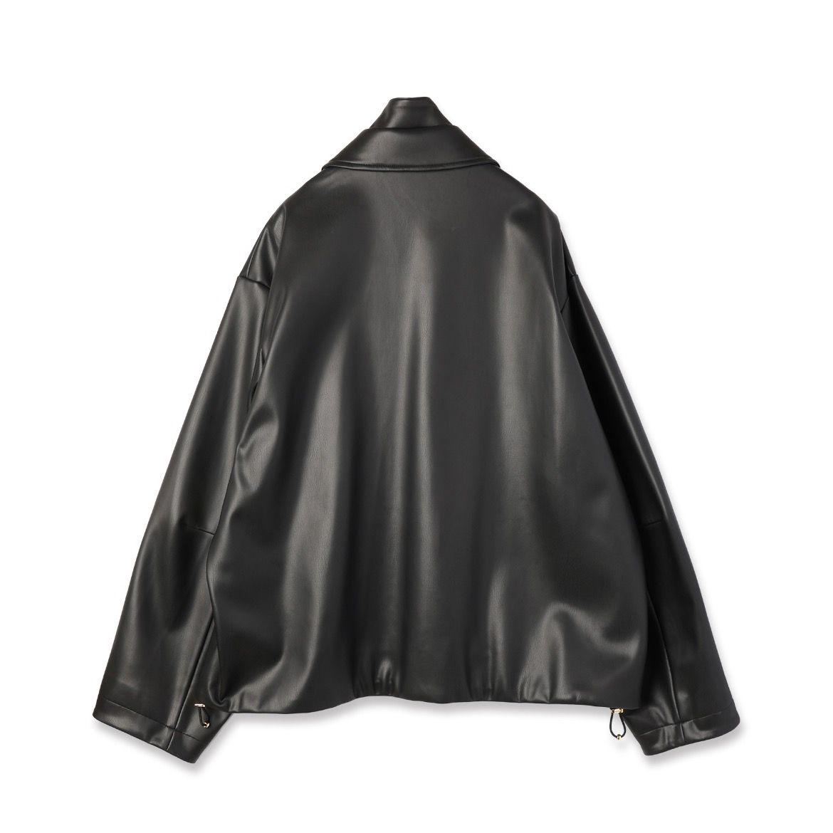 CULLNI - 【残り一点】Faux Leather Layerd Collar Zip Up