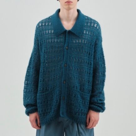 yoke】Mohair Silk Mesh Knit Vest-