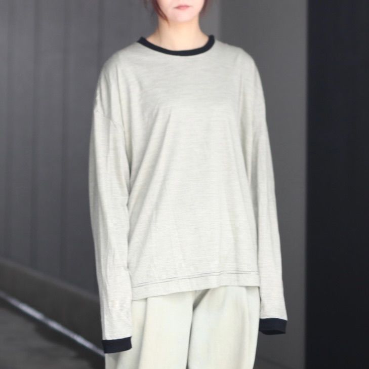 【残り一点】32G Wool Stripe LS Tee