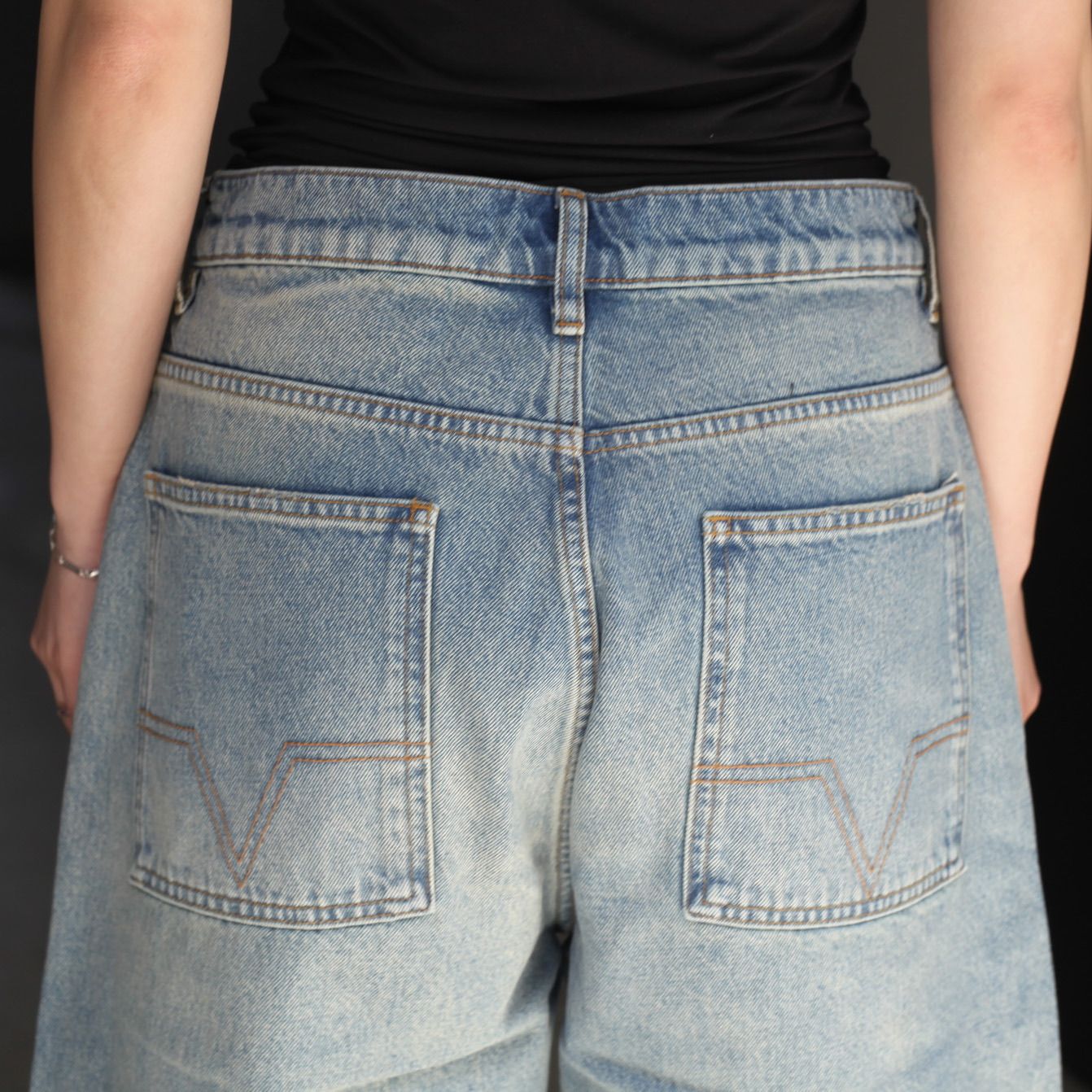 NO MAINTENANCE - 【残り一点】Light Wash Wide Leg Denim