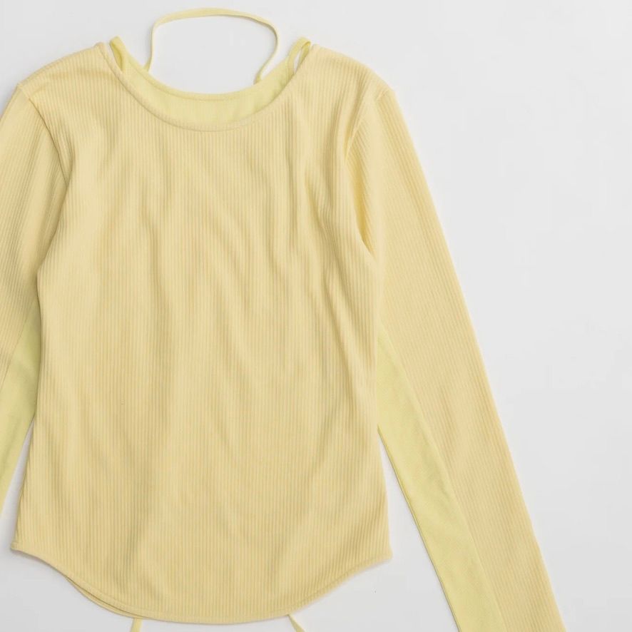 【残り一点】レイヤードリブトップス