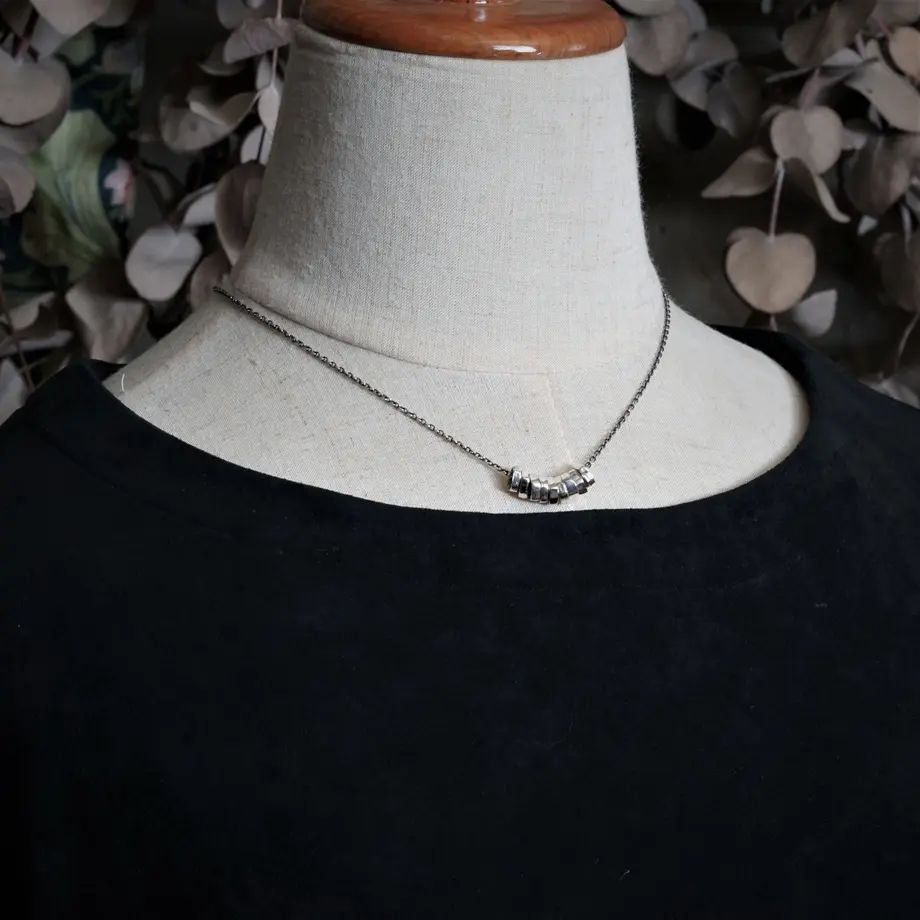 【残りわずか】Rock Beads Chain Neck(SILVER)