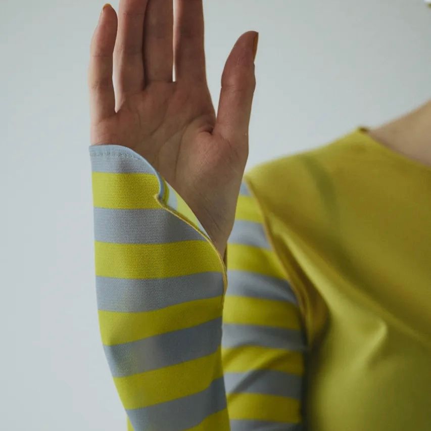 【残り一点】Border Sleeve Mesh Inner Tops