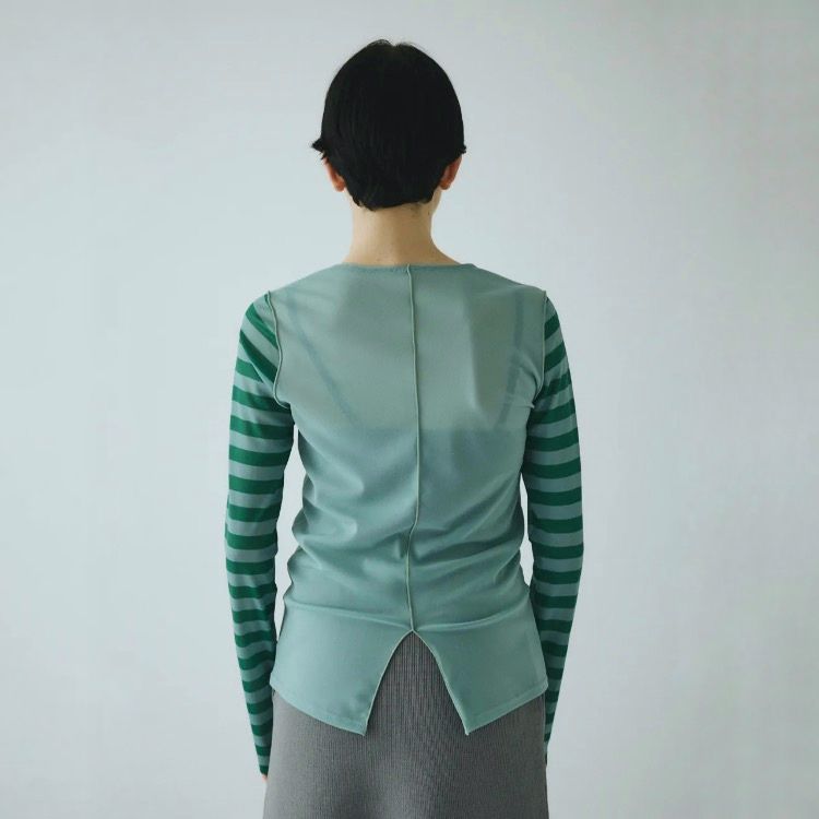 【残り一点】Border Sleeve Mesh Inner Tops
