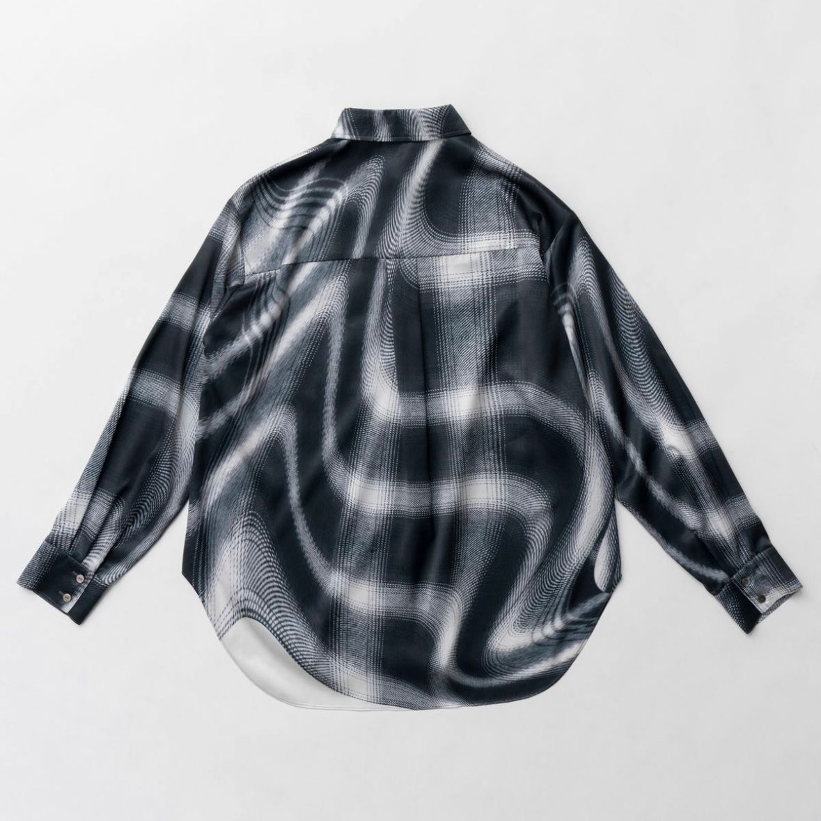 【残り一点】Ombre Check Lace Print Shirt