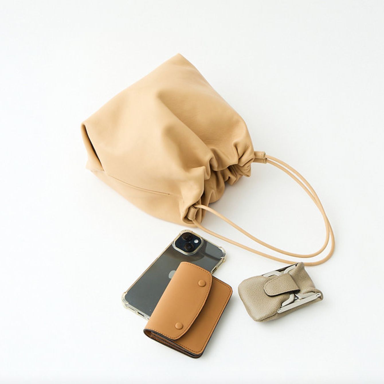 【残り一点】French Lamb Drawstring bag MR