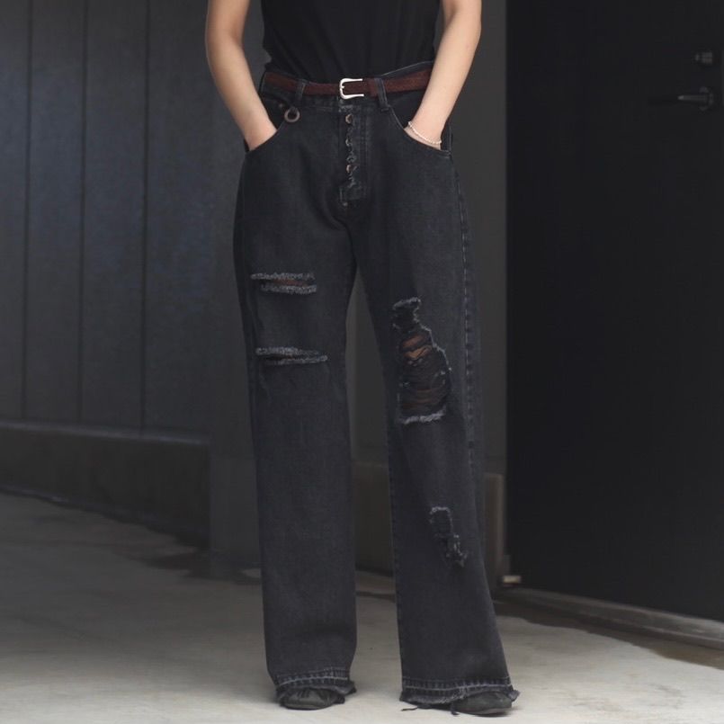 SOSHIOTSUKI - 【残りわずか】Crashed Denim Pants | ACRMTSM ONLINE STORE