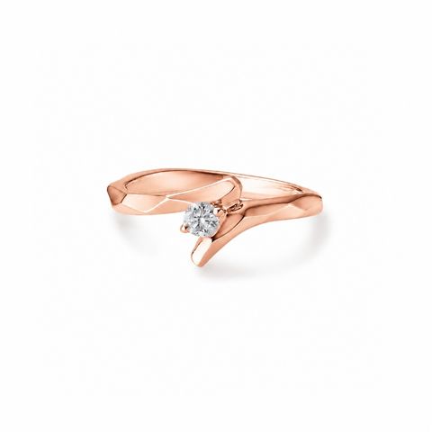 【お取り寄せ注文可能】Broadly V Ring W / Dia(K18 PINK GOLD)