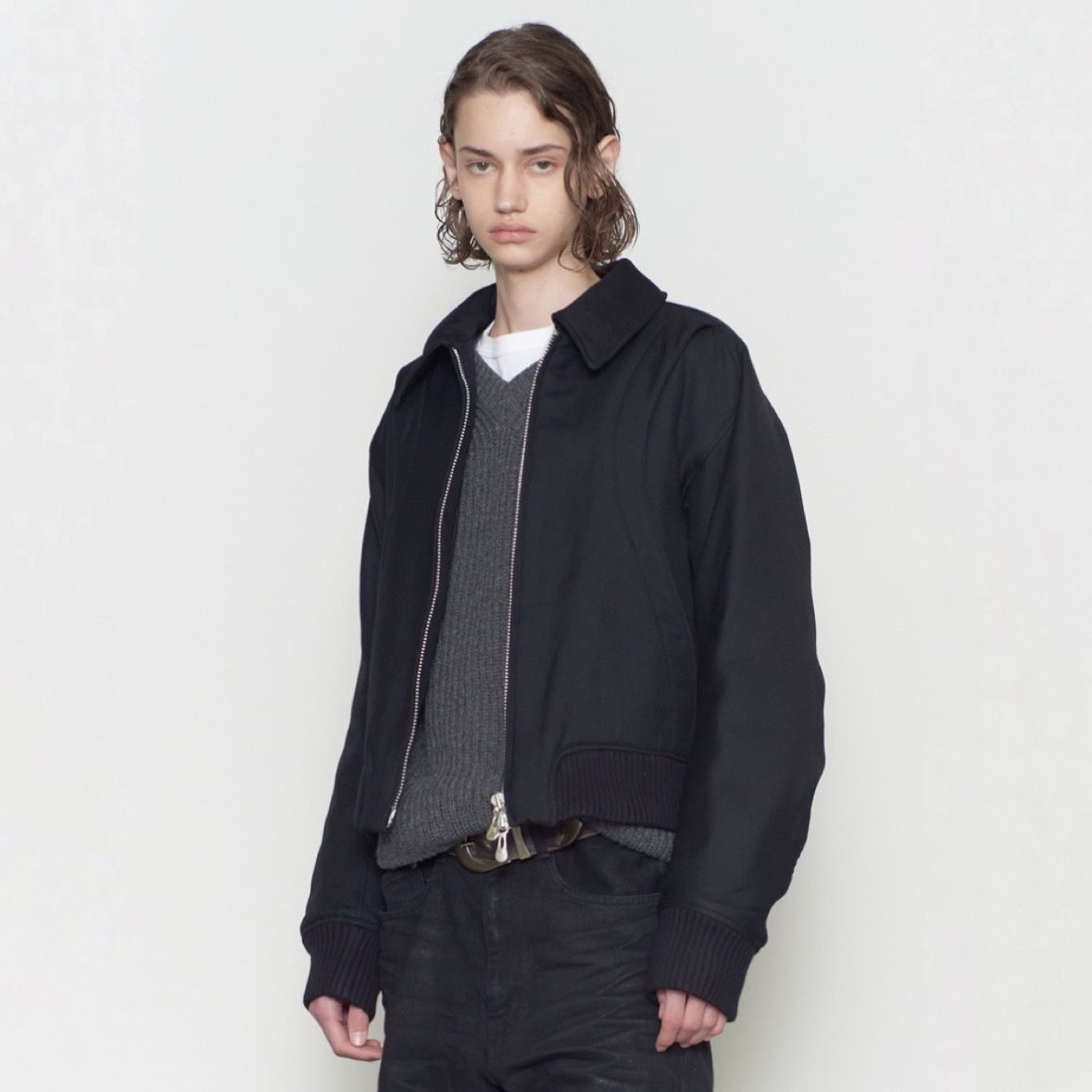 【残り一点】Zip Up Padded Short Bomber Jacket