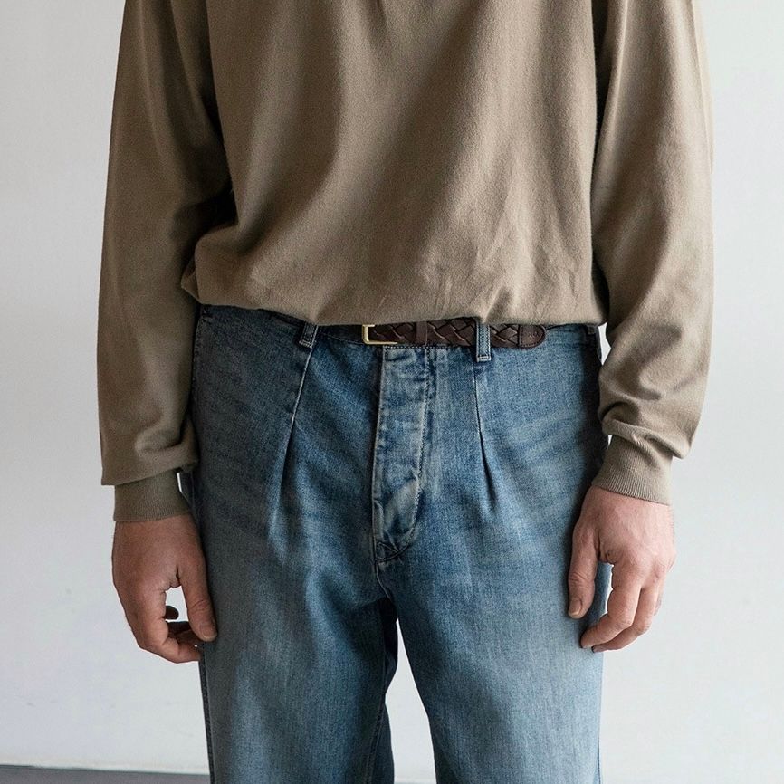 【残り一点】Narrow Leather Mesh Belt