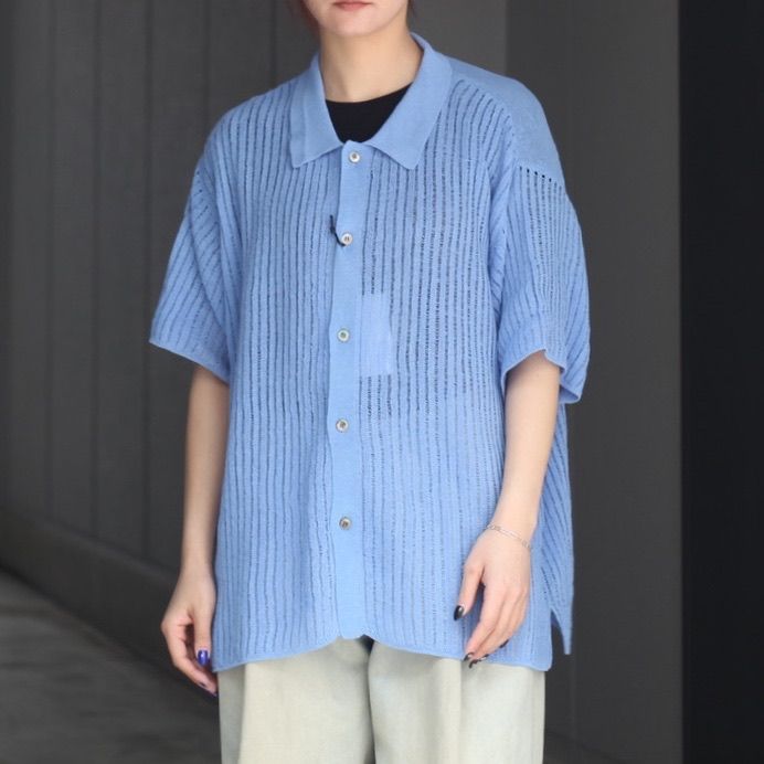 【残り一点】Rib Knit Sheer Shirt