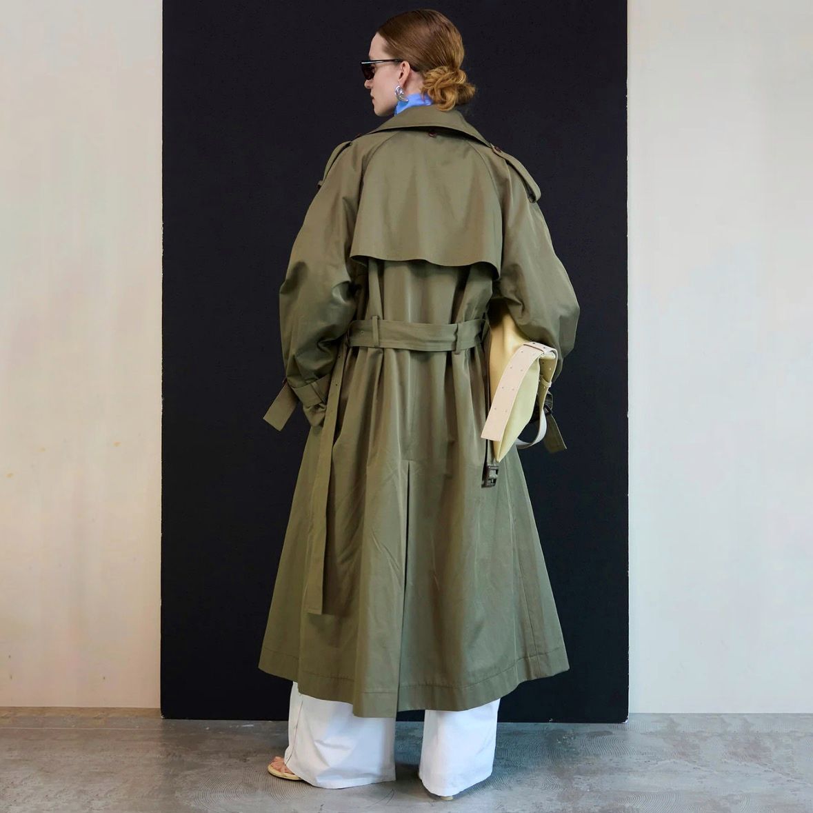 【残り一点】ドレープスカーフロングスカーフトレンチコート