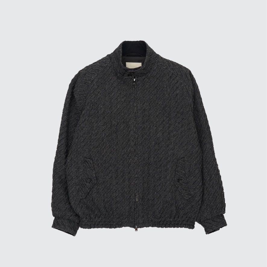 【残り一点】Herringbone Bonding Tweed Harrington Jacket