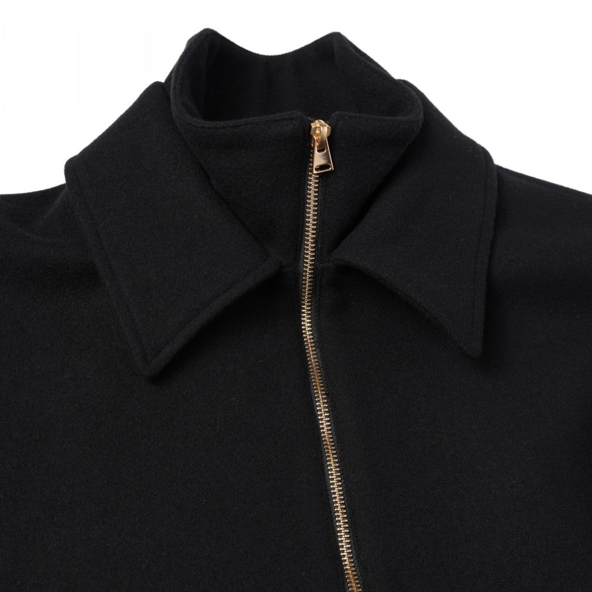 【残り一点】Lamb Wool Melton Double Collar Zip Up Jacket