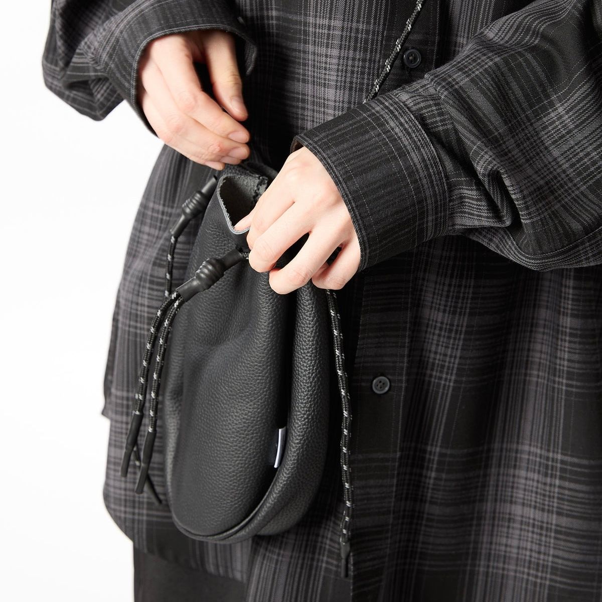 【残り一点】Leather Drawstring Bag
