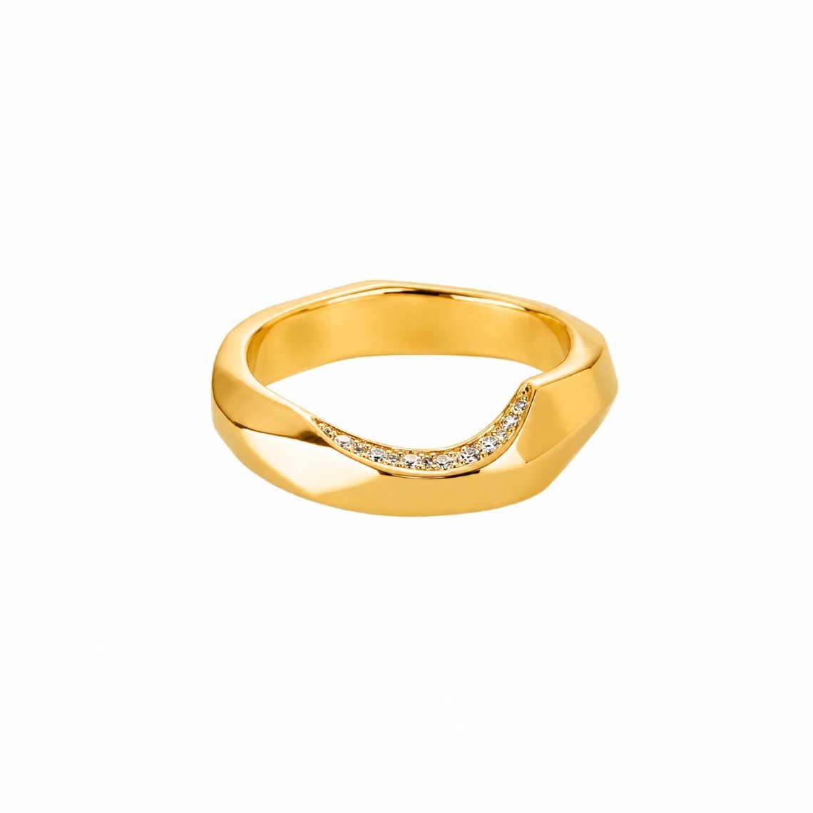 【お取り寄せ注文可能】Chip Ring L W / Dia(K18 YELLOW GOLD)