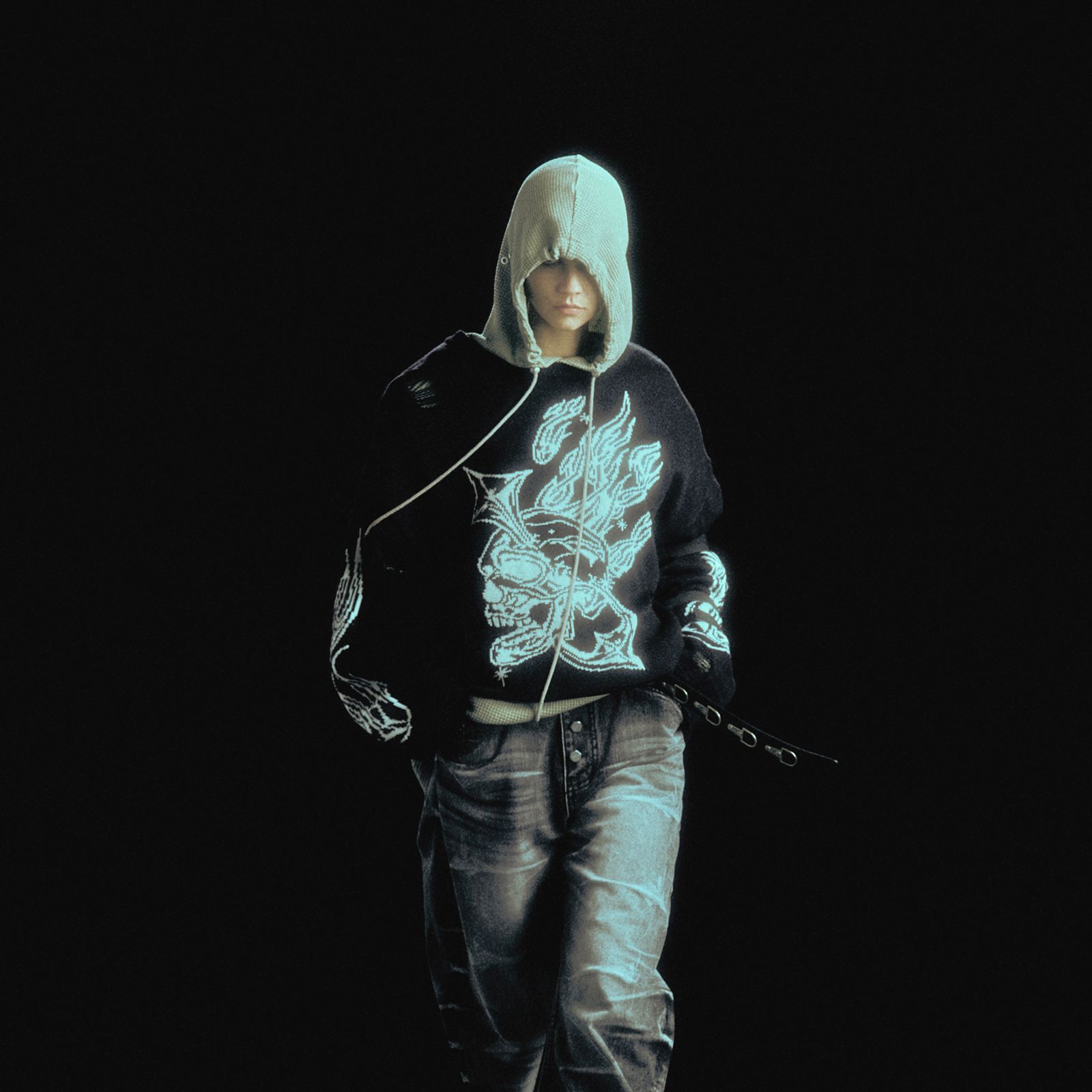 【残り一点】TC Chrome Skull Knit Sweater