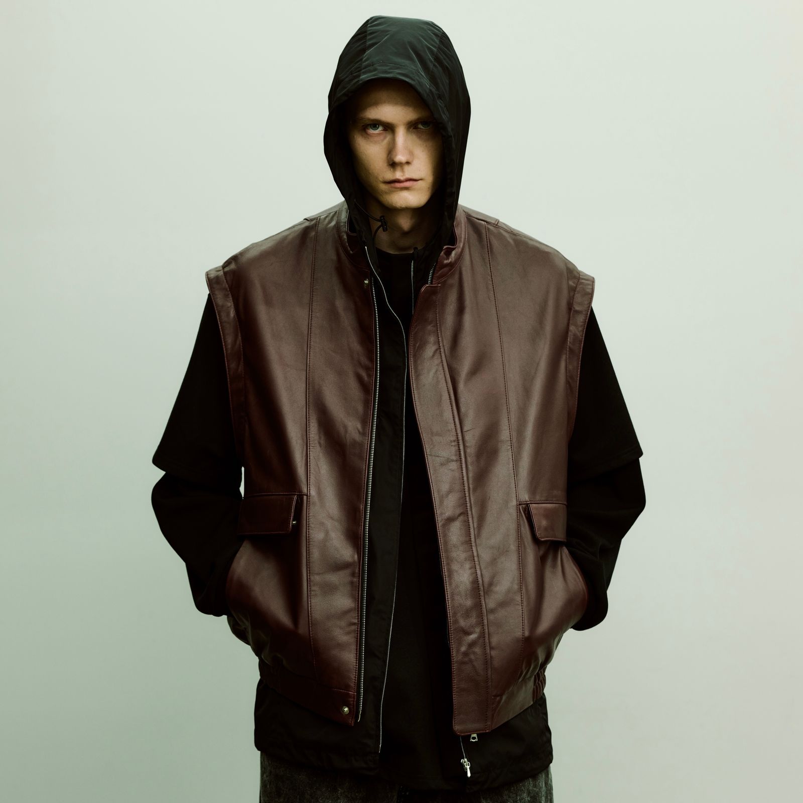 stein - 【残り一点】Detachable Sleeves Leather Blouson | ACRMTSM