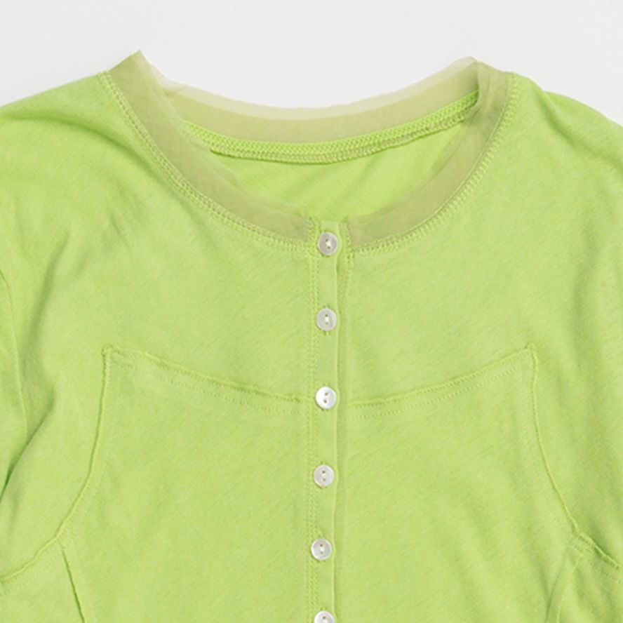 【残り一点】ヘンリーネックシアートップ