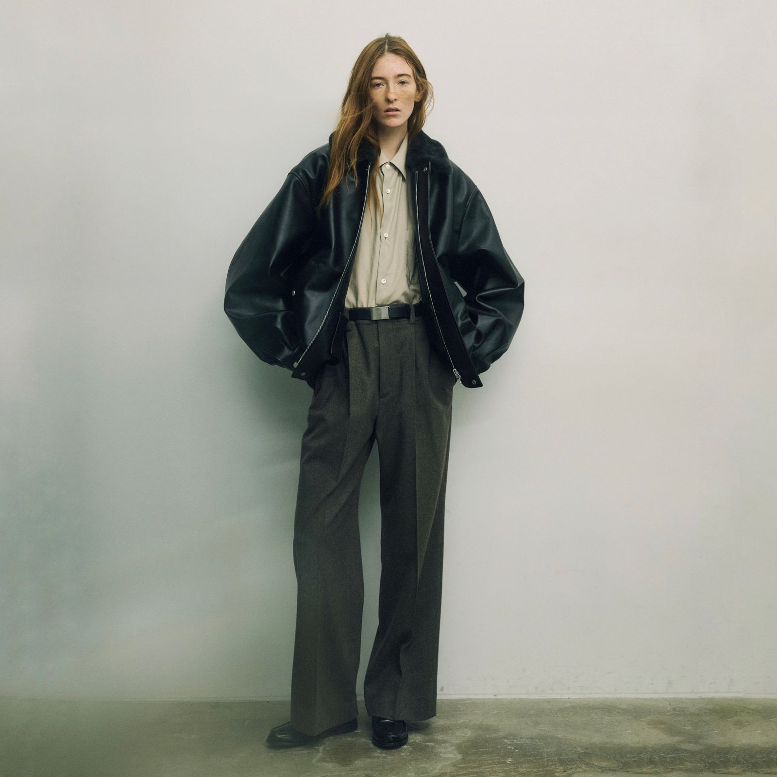 【残り一点】Cotton/Silk Oversized Regular Collar Shirt