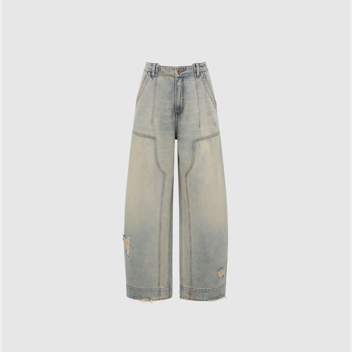 【残り一点】Washed Denim Deconstructed Cargo Jeans