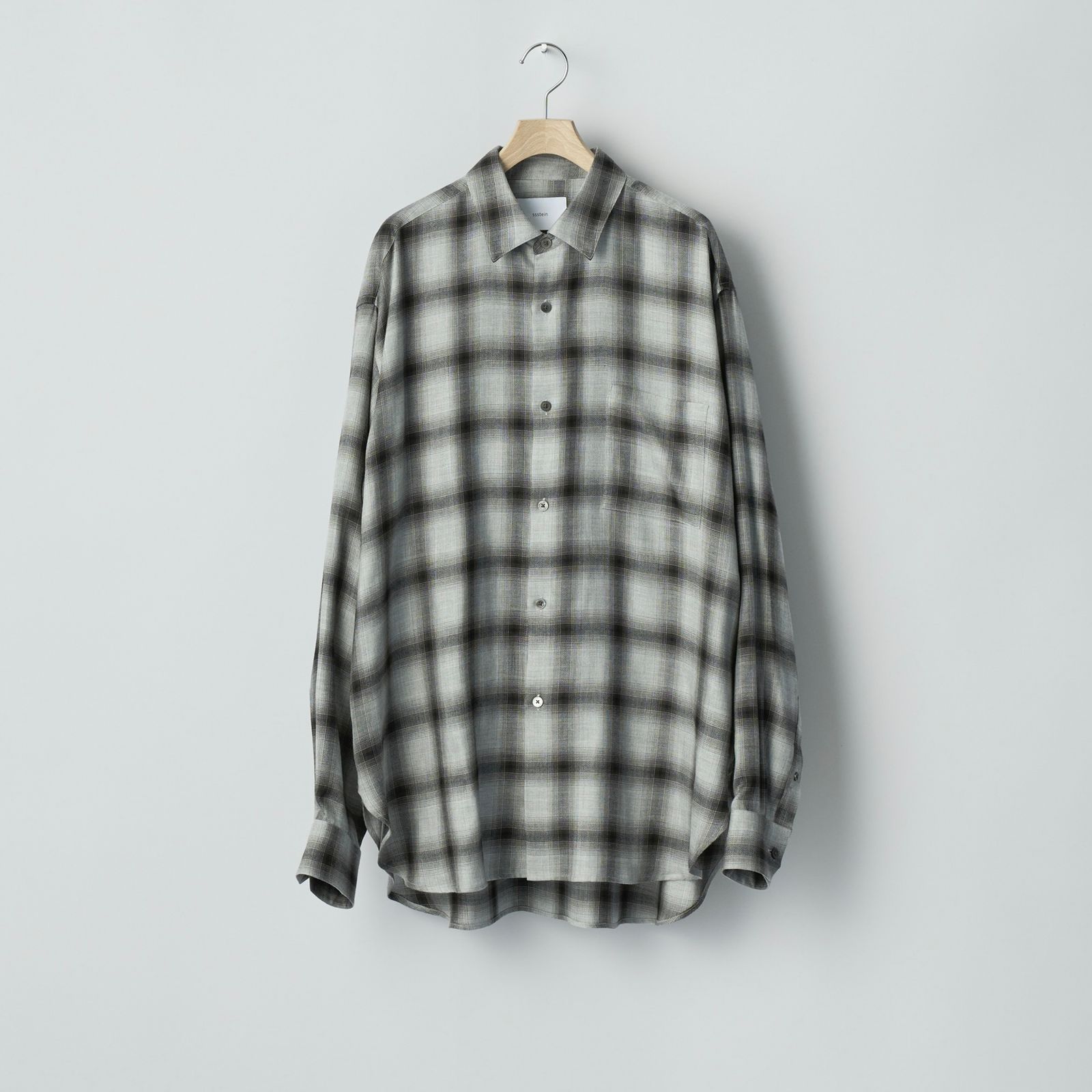 【再販売通知受付可能】Rayon/Lyocell Check Oversized Down Pat Shirt
