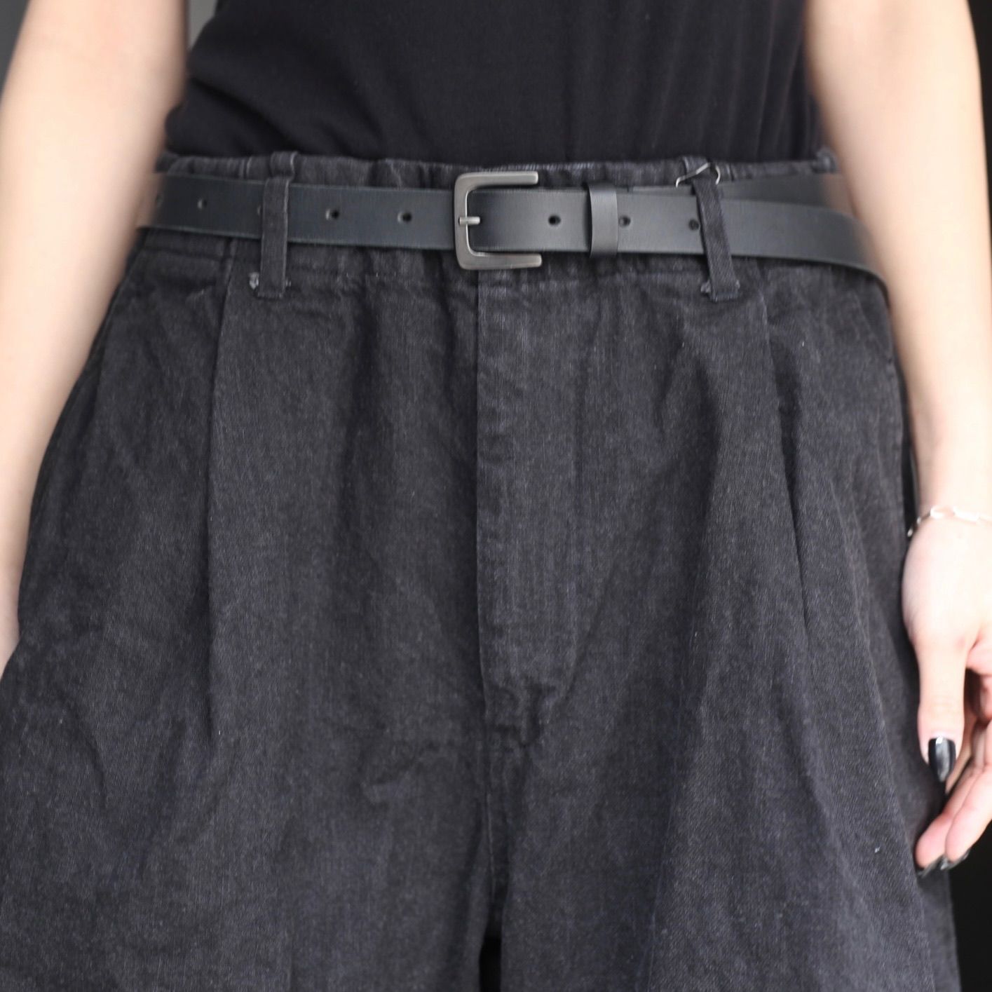 【残り一点】11.5ozブラックデニムショーツ(ONE WASH)