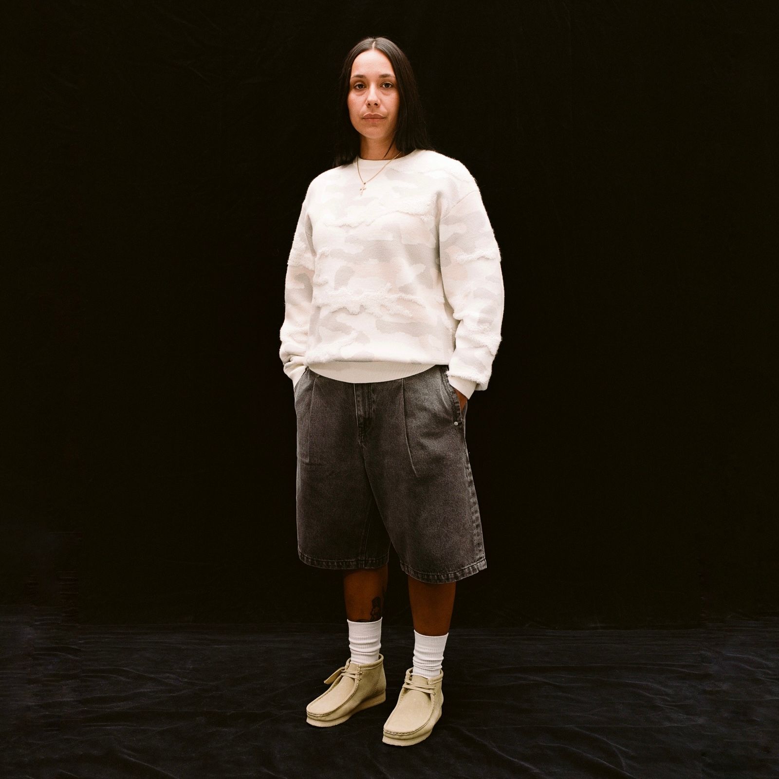 【残りわずか】Pleated Denim Shorts
