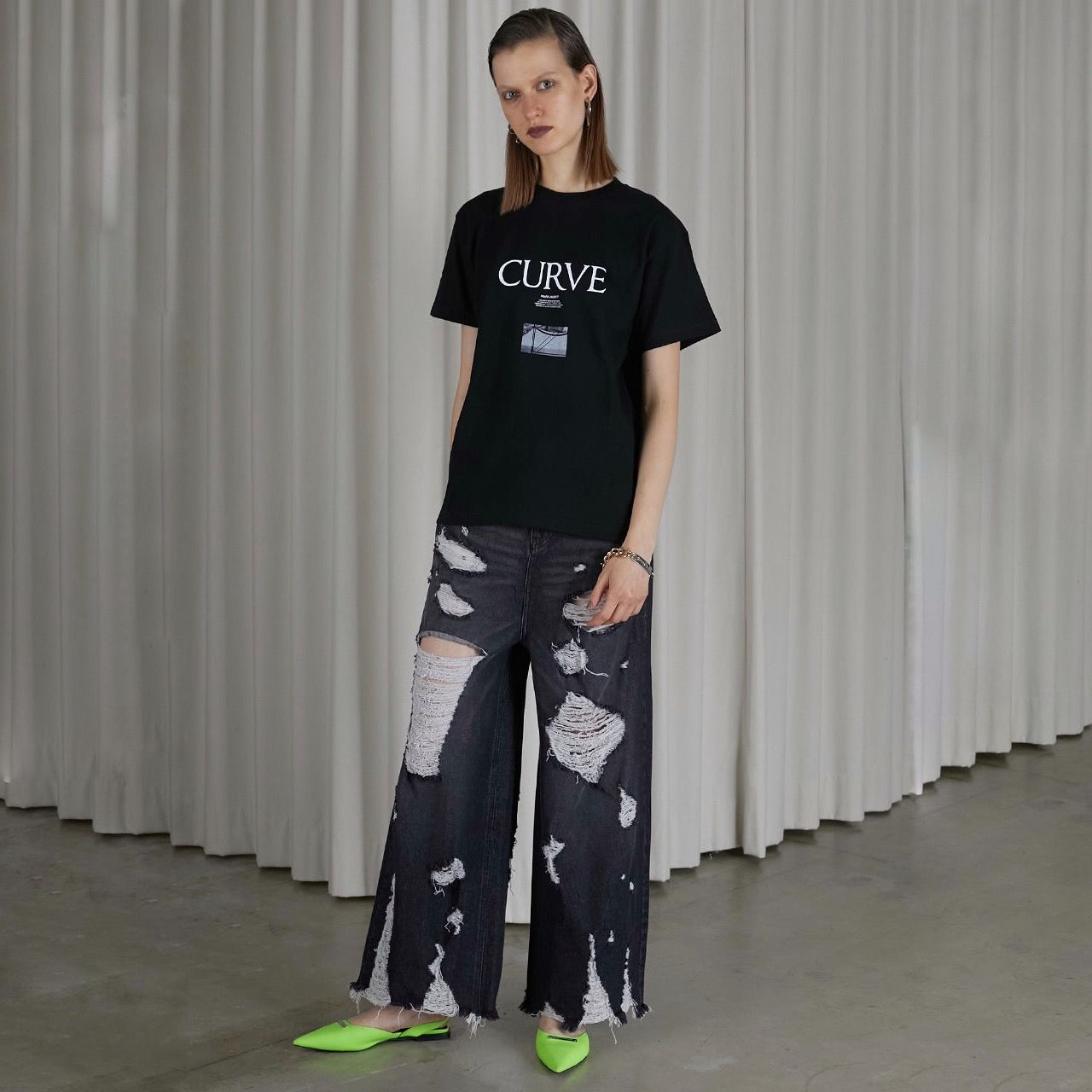 【残り一点】Hard Crushed Wide Denim