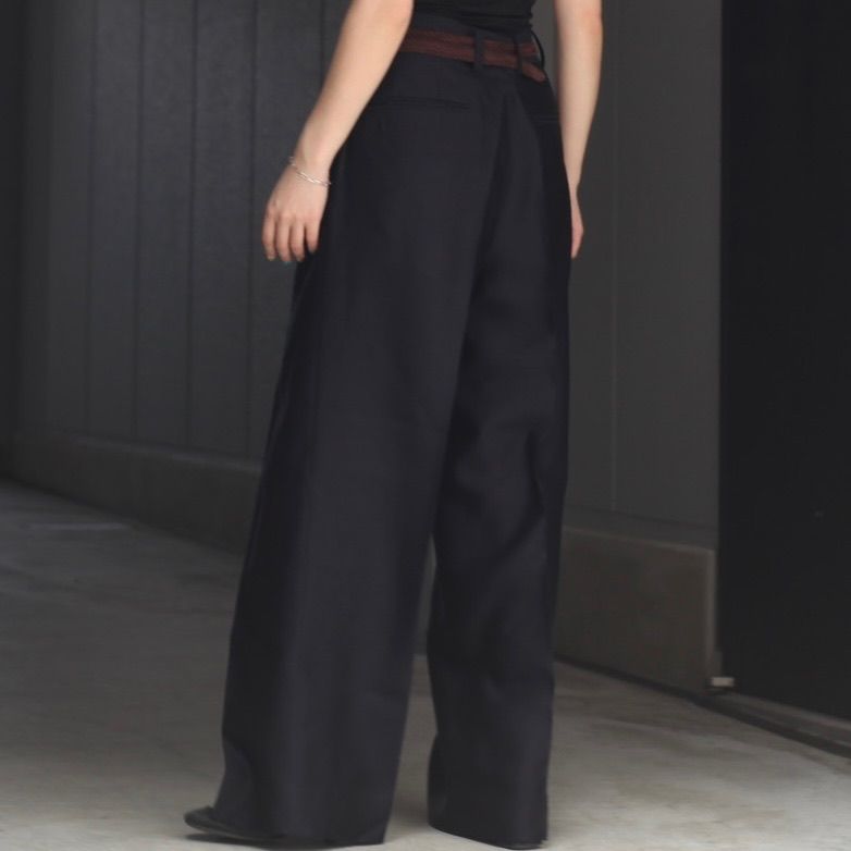 ssstein - 【残り一点】W/R/SI Double Weave Long Wide Trousers