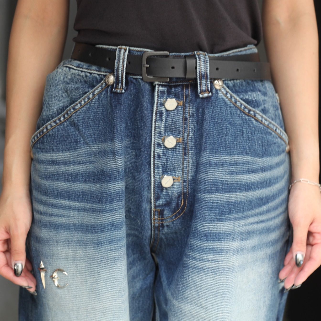 【残り一点】TC Leather Back Pocket Pants