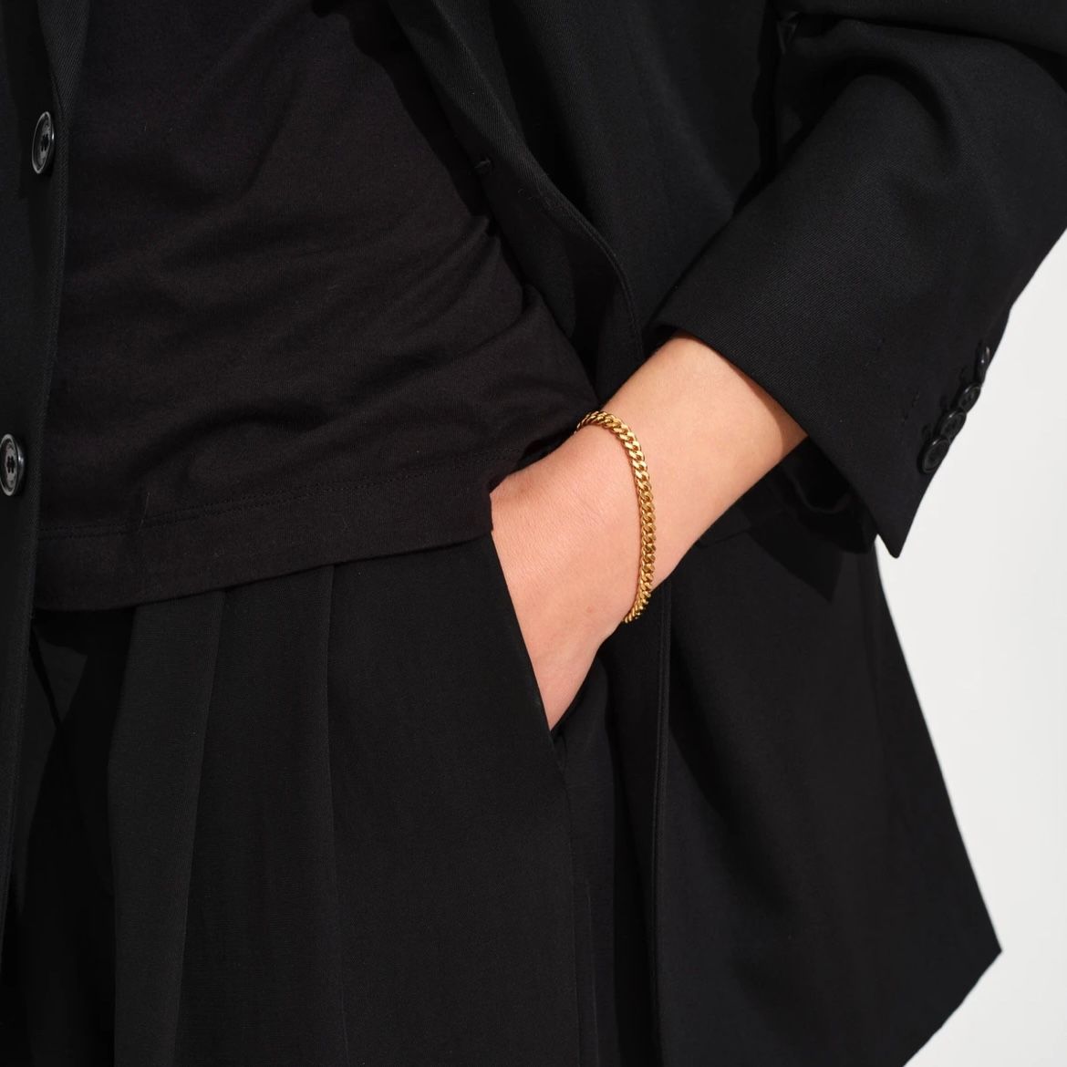 【残りわずか】Curb Bracelet_L(GOLD)