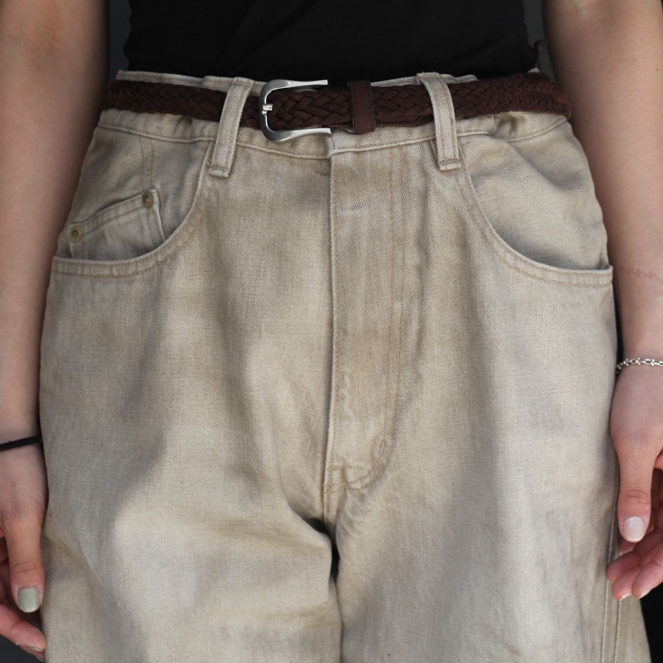 【残りわずか】3D Twisted Wide Leg Jeans