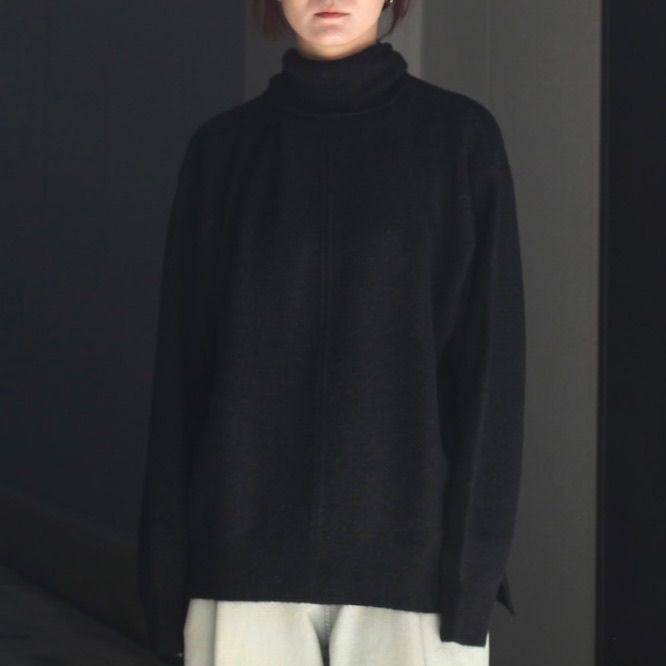 【残りわずか】Wool/Alpaca Knit Loose Turtle Neck PO
