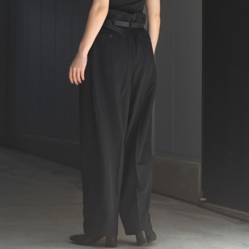【残り一点】Wool Gabardine Wide Straight Trousers