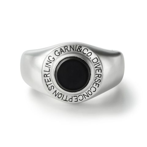 【お取り寄せ注文可能】Round Stone Ring_L(BLACK)