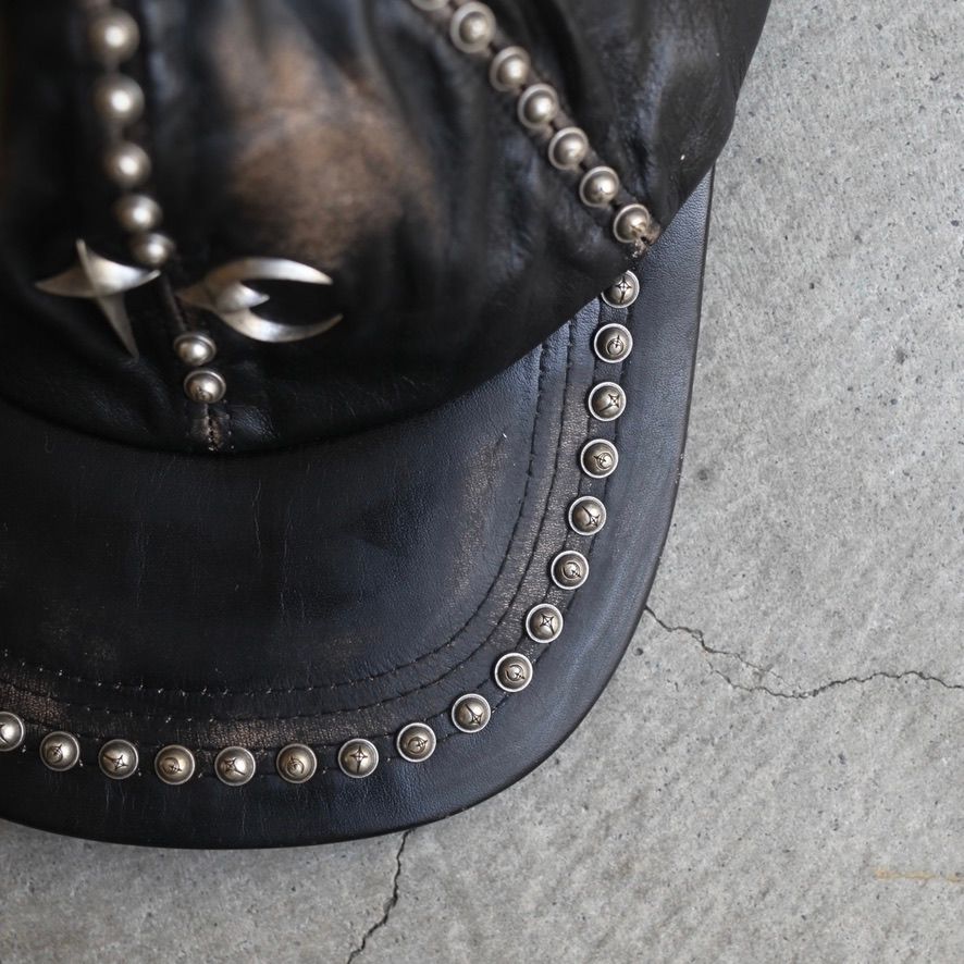 【残りわずか】Studded Washed Leather Cap