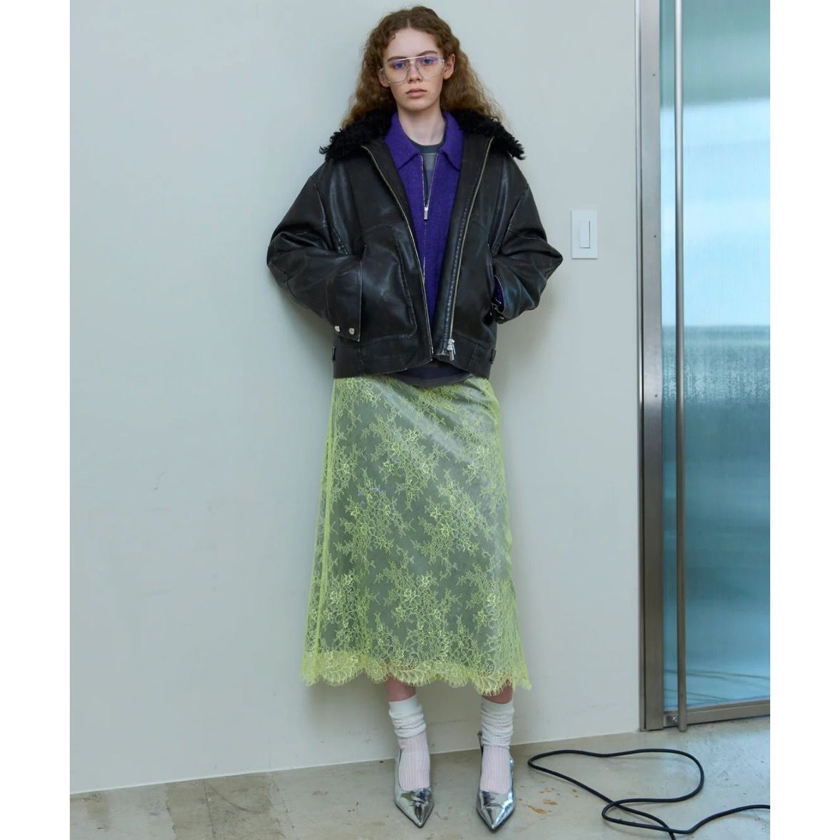 【残り一点】2way Collar Vegan Leather Blouson