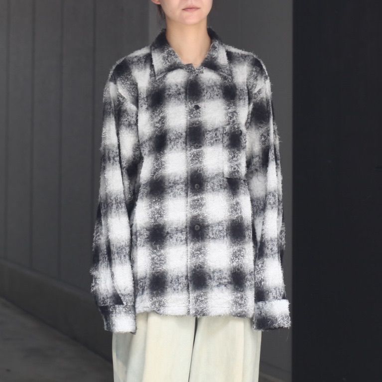 【残り一点】Shaggy Ombre Open Collar Shirt(DRUNK)