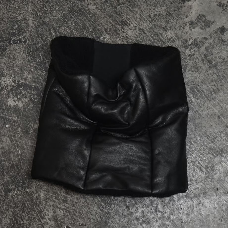 【お取り寄せ注文可能】Leather Rib Combi Snood Cow