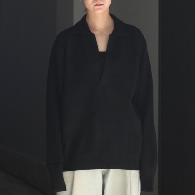 【残りわずか】Extra Fine Wool Knit Skipper LS