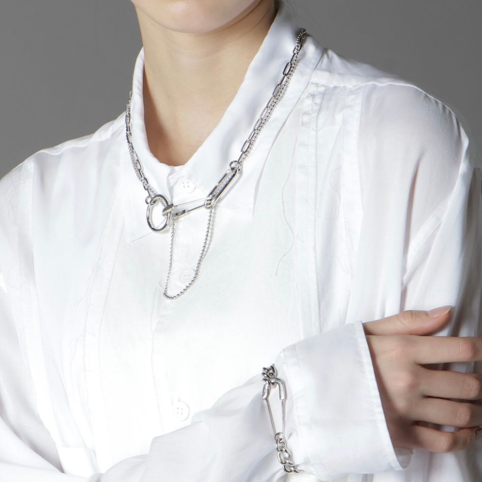 【Yohji Yamamoto】Ground Y 刻印ロゴ アレンジマルチネックレス Ground Y - 【残り一点】Multi Necklace(SILVER) | ACRMTSM