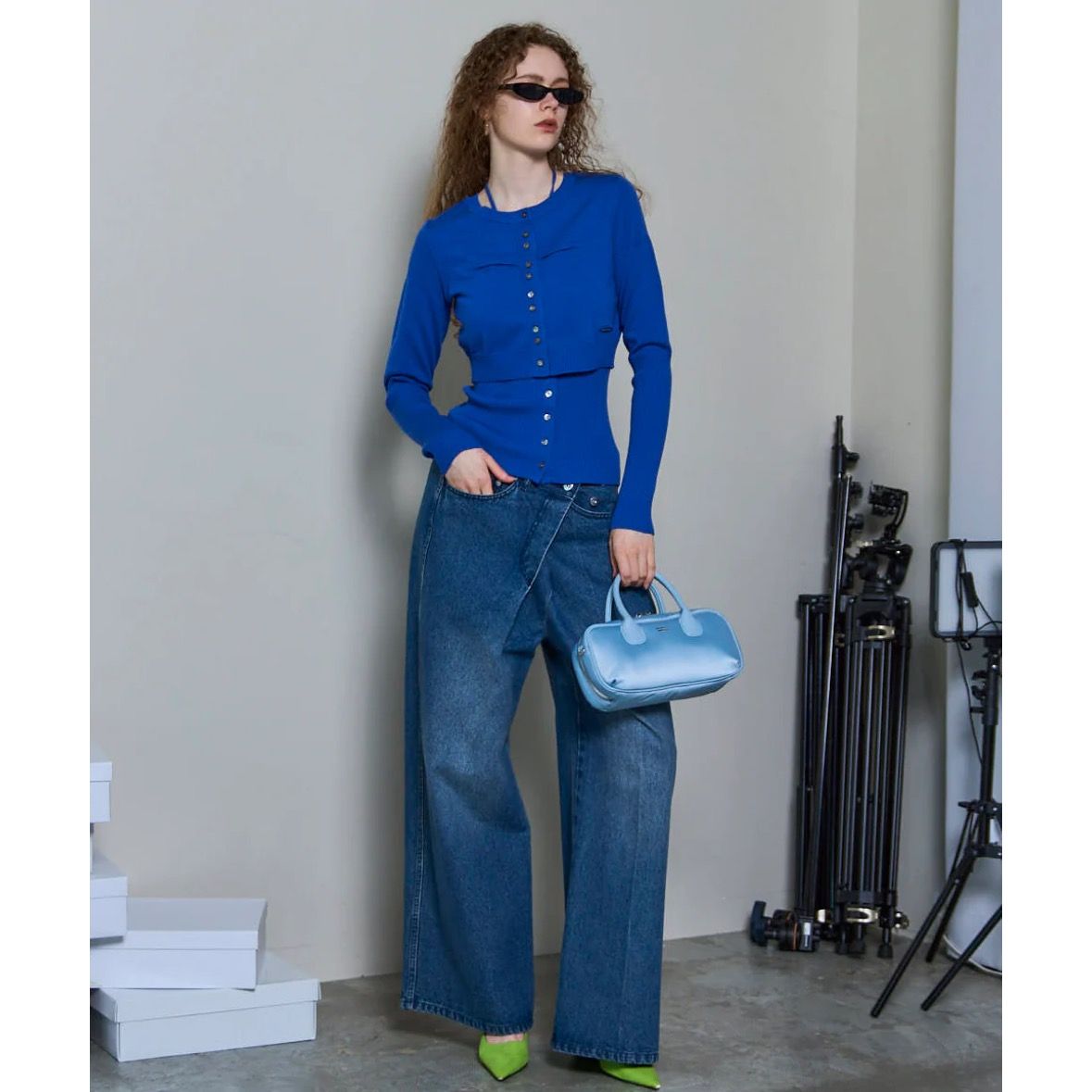 【残り一点】2way Asymmetry Tuck Denim